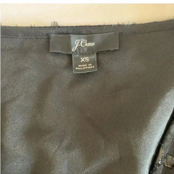 J. Crew Black Wrap Tie metallic dot Front Blouse - Picture 9 of 9